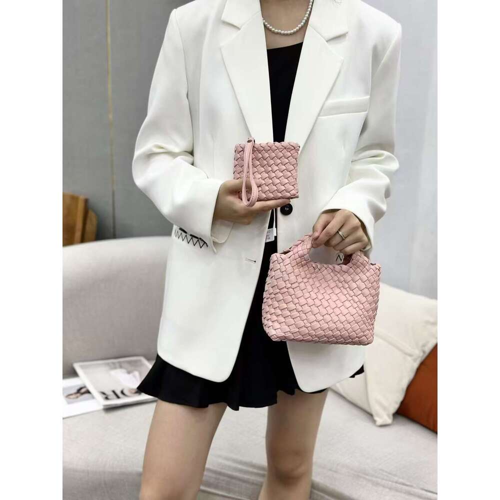 2025 Spring/Summer Handmade Woven Mini Handheld Women's Basket Versatile Mother and Child Single Cross Shoulder Chain Bag