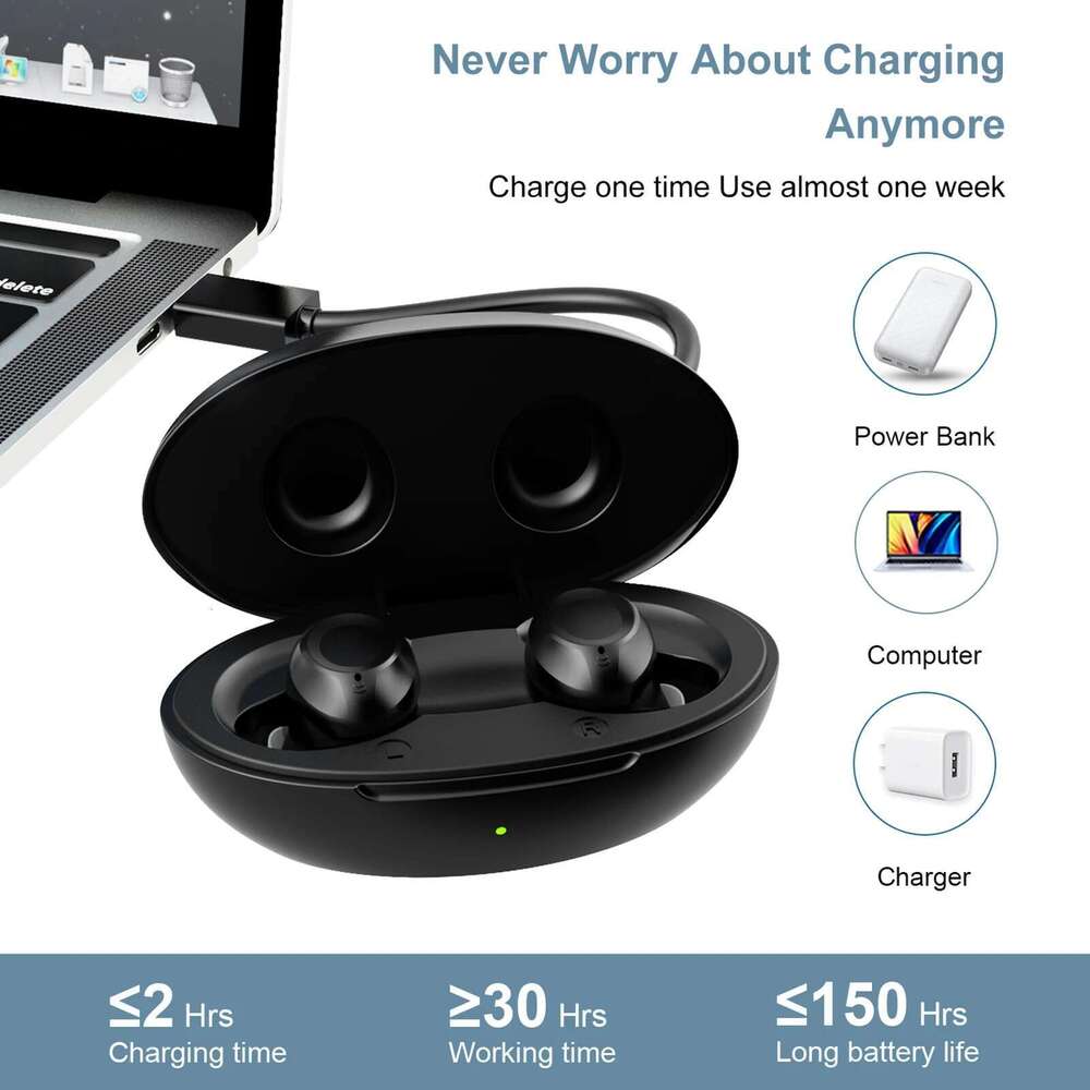 Digital Noise Cancelling In-Ear Aid Rechargeable Batteries with Charging Case Sound Amplifier for Ears Hearing Loss