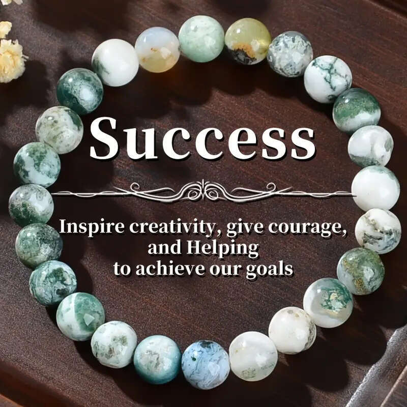 Temu's new hot selling natural stone Indian agate bracelet, high-end sports unisex bracelet