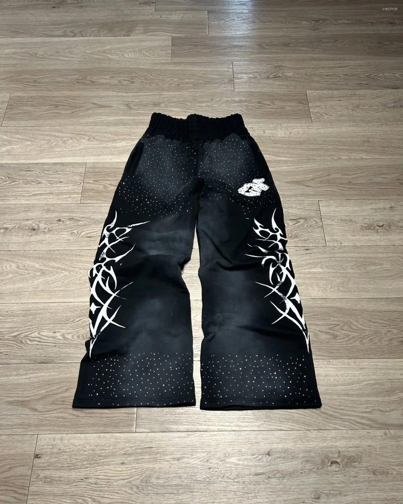 Men's Pants Y2k Gothic Hip Hop Casual Jogger Harajuku Loose Elastic Waist Cotton Straight Trousers Men Women Gym Sweatpants Streetwear