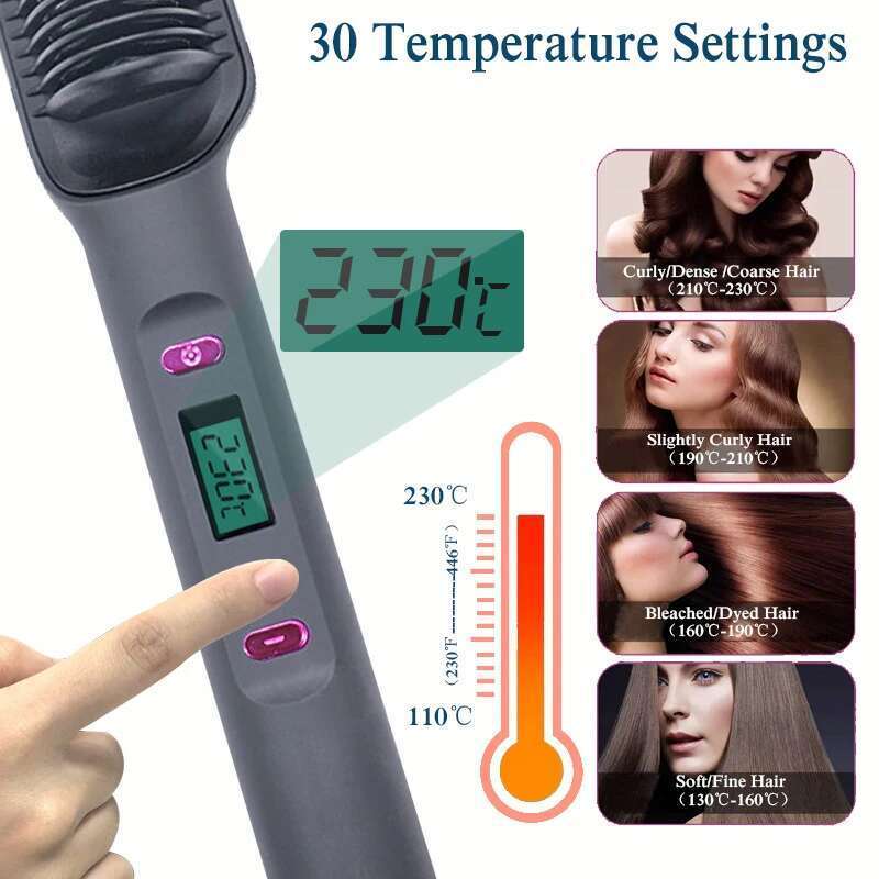 Heating Hot Straightener Electric Hair Straightening Curly Multifunctional Iron Brush Comb Curler
