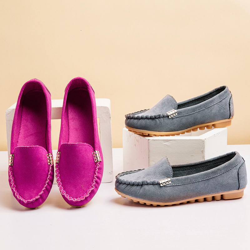 Autumn Shallow Mouth Bean Flat Single One Foot Lazy Large Women S Shoes Ddmysaturn