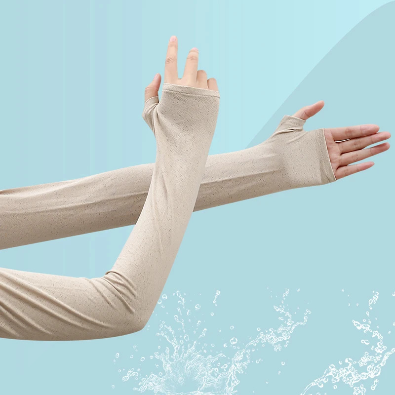 Ice silk sun protection sleeve summer loose thin breathable hand sleeve long arm sleeve driving riding shade ice sleeve cool 250430