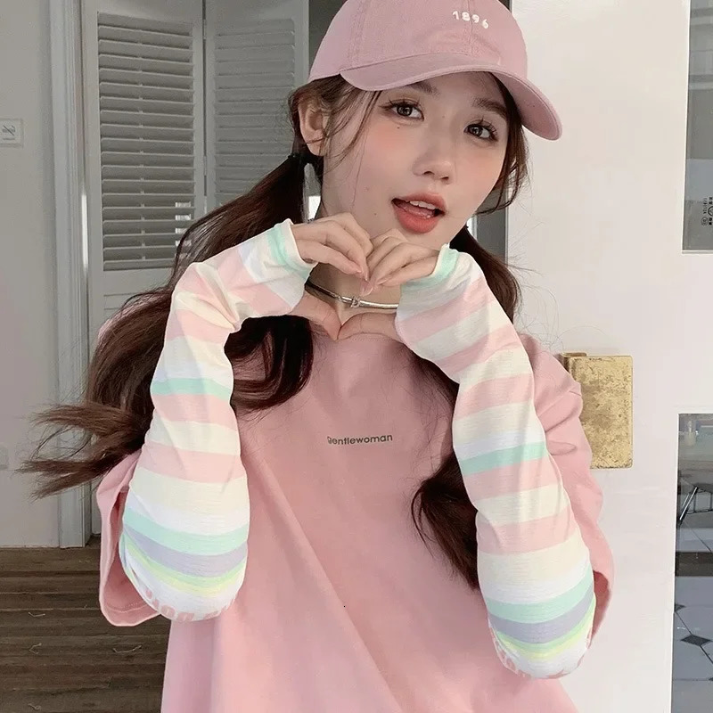 Ice Sleeve Womens Sun Protection Summer Cute UV Protection Loose Hand Sleeve Driving Gloves Ice Silk Sleeve 250430