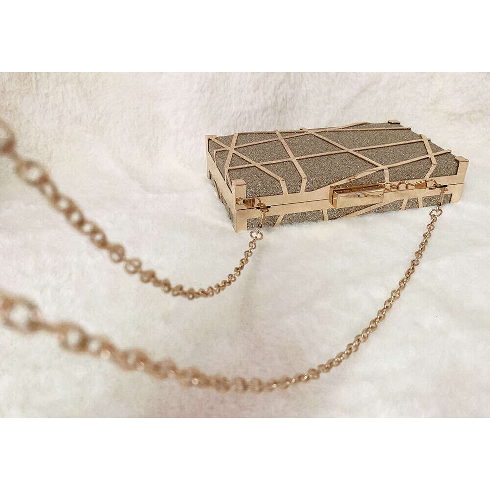 Dinner Bag Geometric Metal Line Decoration Dinner Dress Versatile Handheld Single Shoulder Crossbody Women S Bag KQ