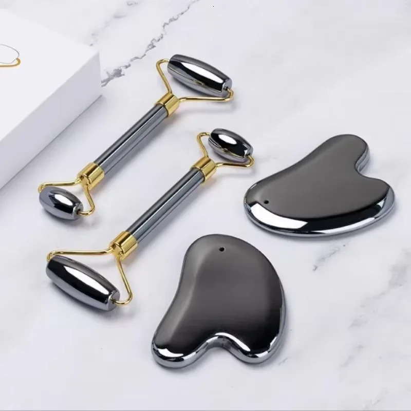 Terahertz Energy Stone Guasha Massage Tool Massage roller Meridian Scraping Board Acupuncture Point Massager Face Eye Slimming 250424