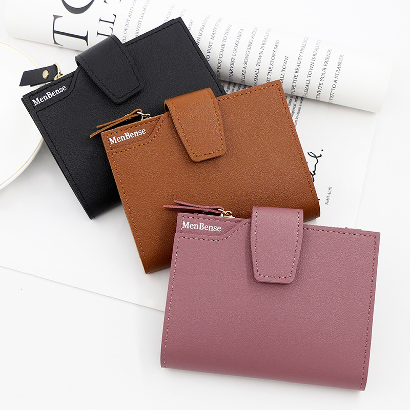 Designer Wallet Korean Version New Women S Wallet Short Simple Button Zipper Coin Purse Solid Color Hand Held Bag Card Bag Luxury Wallet Key Pouch