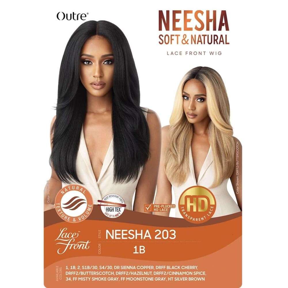Outre Synthetic Lace Front Wig (Soft & Natural) - NEESHA 203 (Color:1B Off Black)