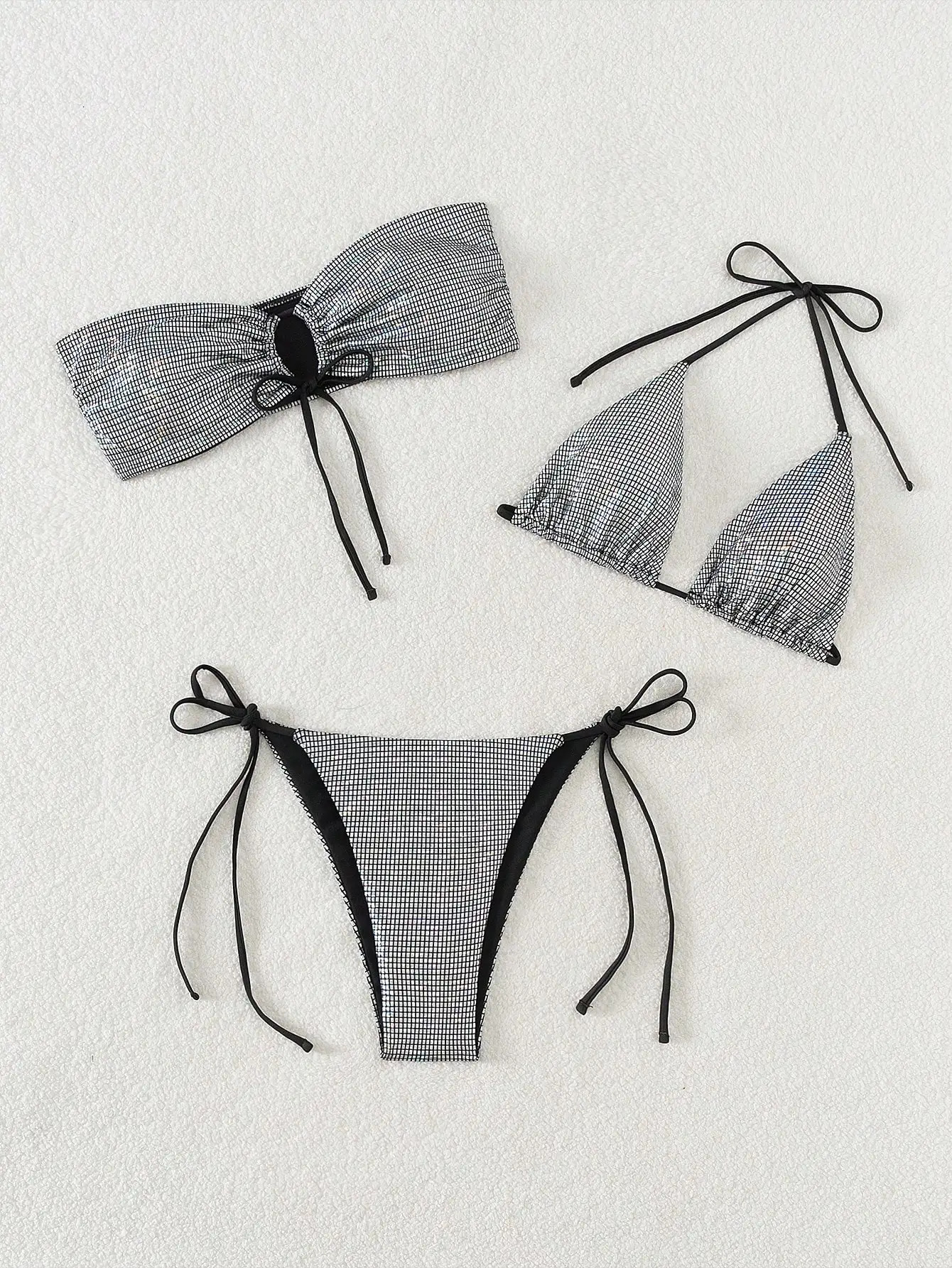 summer bikini three-piece swimsuit is a tiny and sexy seaside slightly drunk and sensual swimsuit 250428