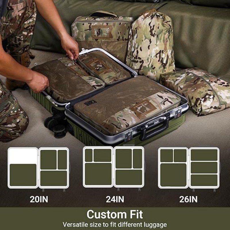 VOTAGOO Tactical Packing Cubes 6 Packs Lightweight Luggage Set Packing for Outdoor Organization Travel Accessories Bag Utility Travel Storage Bag