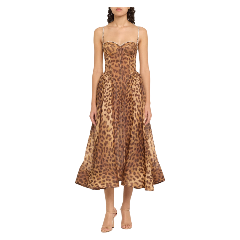 ZIM 2025 Leopard Print dress Fashion Week Show Customized Fashion Tailored clothing womens Fashion Paris.M347