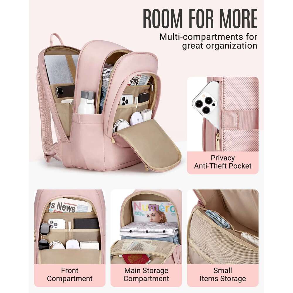 LIGHT FLIGHT 17.3 Inch Backpack Anti-Theft Laptop with USB Charging Hole Waterproof Women's Travel College Bag