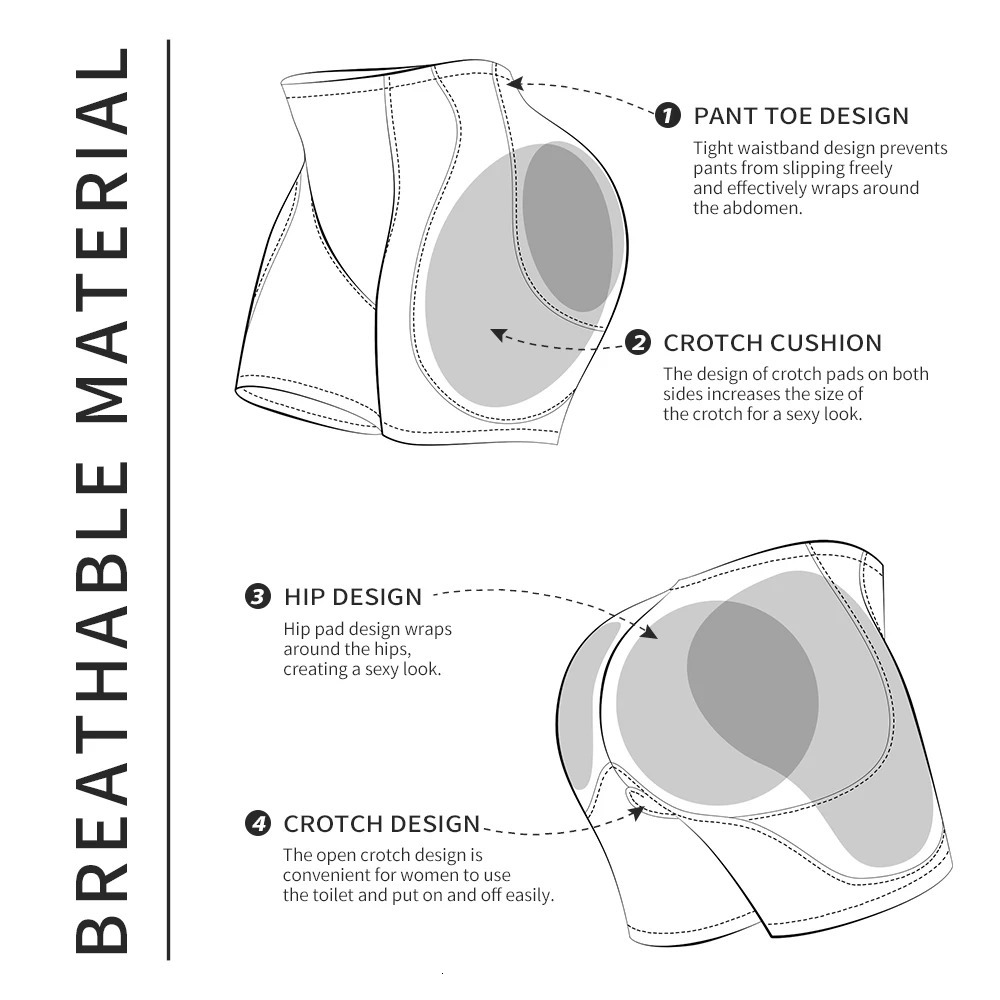 4 pads shape womens buttocks and control underwear enhance body enhancer sponge pad 250430
