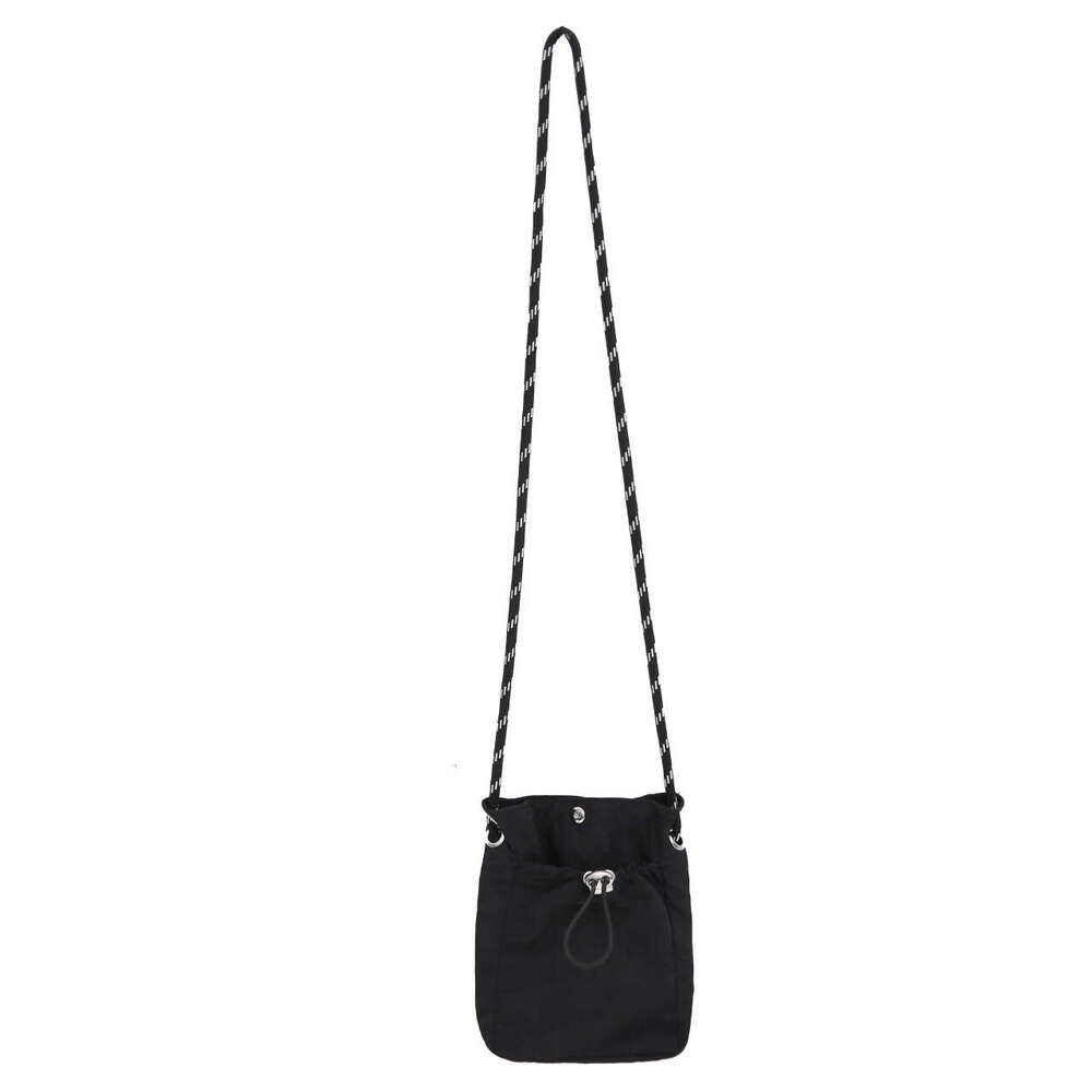 Extremely simple style mobile phone bag for women in Japan and South Korea, lightweight drawstring canvas small bag, versatile mini single shoulder di