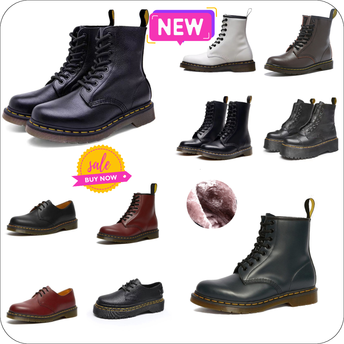 Designer Drbootiess Men Women Boots New1460 Bootsreal Leather Winter Snow Marteen Martins Boot Ankle Mini Bootie Smooth Oxford Bottom Warm Work Outdoor Shoes S88