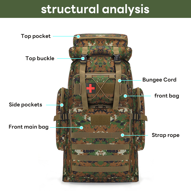 tactical hiking backpack tactical multipurpose camouflage pattern hiking backpack multiple compartments versatile storage outdoor backpack for travel 