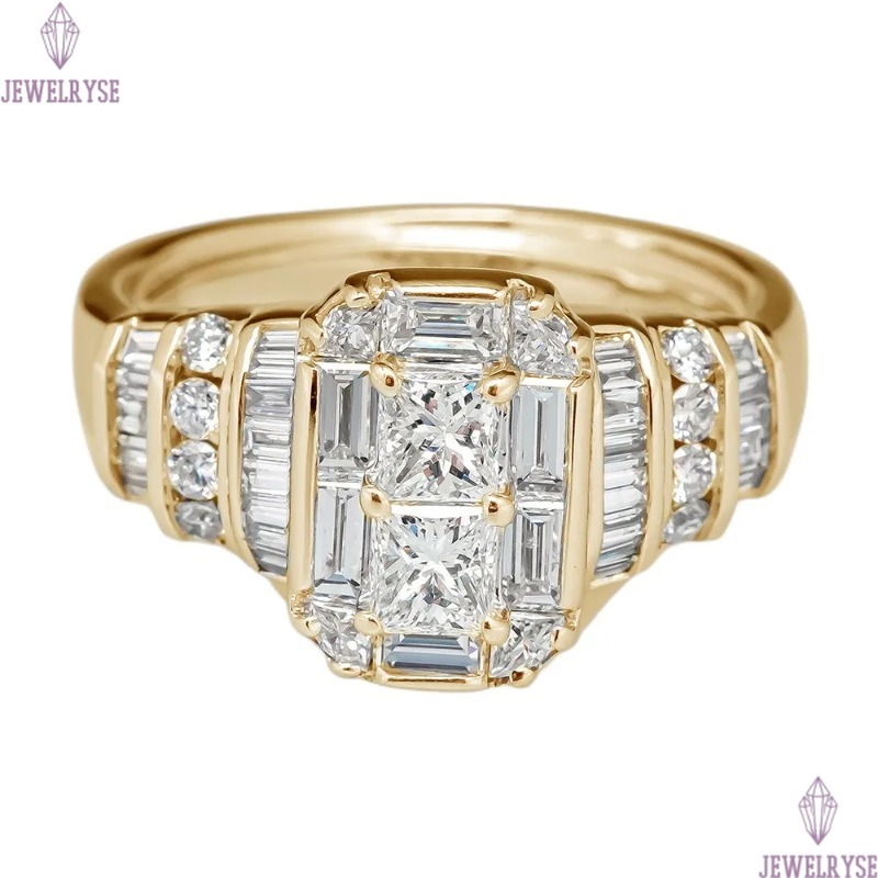 Wedding Rings Luxury Jewelry 925 Sterling Silver T Princess Cut White Topaz CZ Diamond Gemstones Party Eternity Women Engagement Band Ring Gift