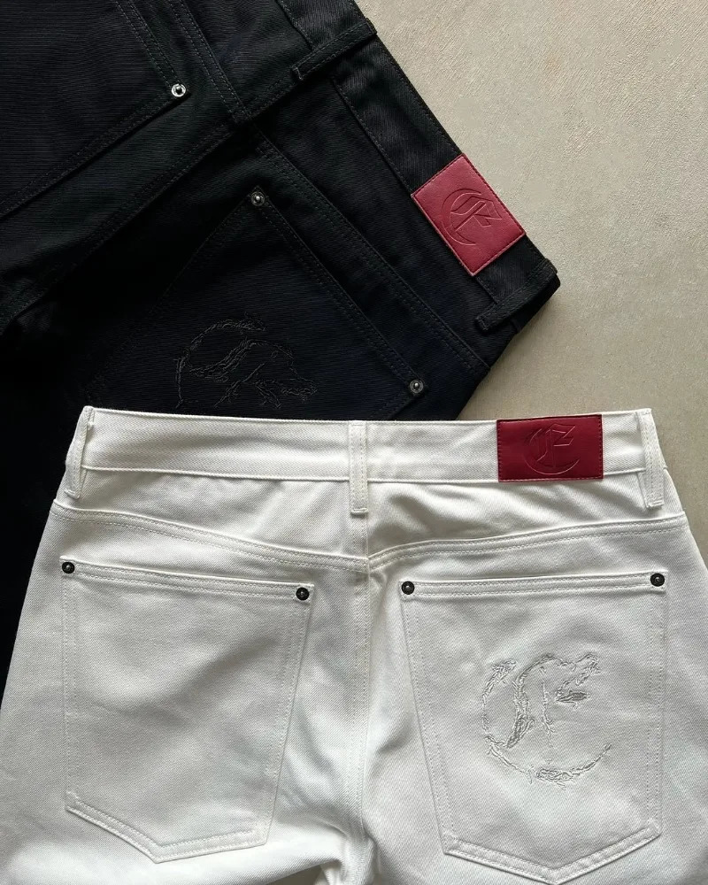 American fashion trend solid color high waisted jeans mens Y2K street hip-hop loose fit suitable for Harajuku Versatile wide leg pants 250423