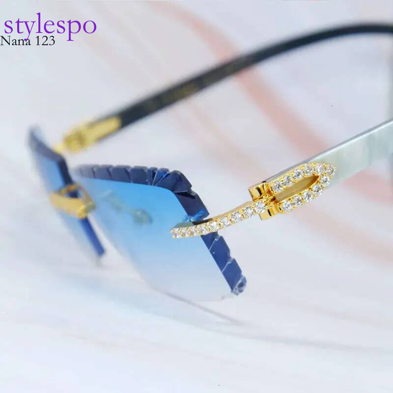Moissanite Genuine Marble Buffalo Sunglasses Dia Cut Natural Horn Desinger Sun Glasses Carter Mens Decoration 012 Shades Eyewear