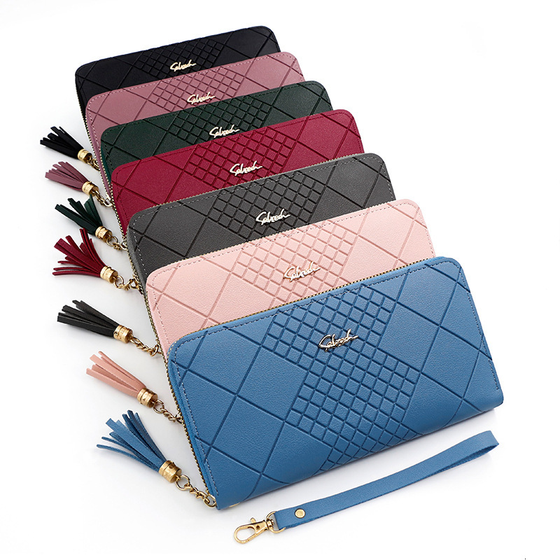 Designer Wallet Korean Version Wallet With Mobile Phone Bag Wallet Simple Embossed Design Women S Long Tassel Zipper Handbag Luxury Wallet Key Pouch