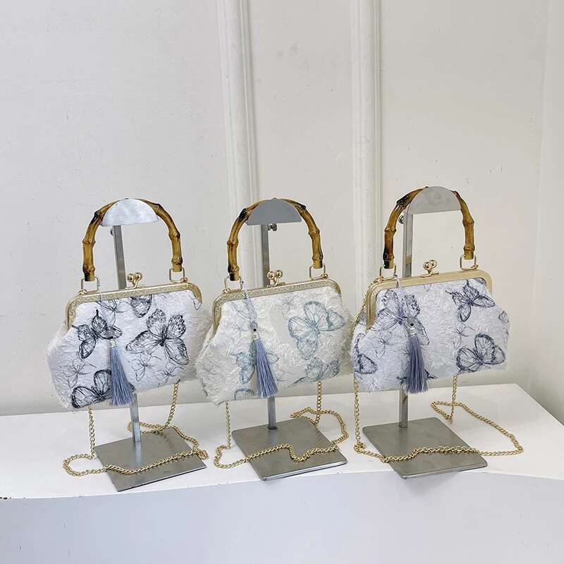 New Chinese Qipao Bag, Women's Fashion Handbag, Elegant Classical Banquet, Party Making, Butterfly Pattern