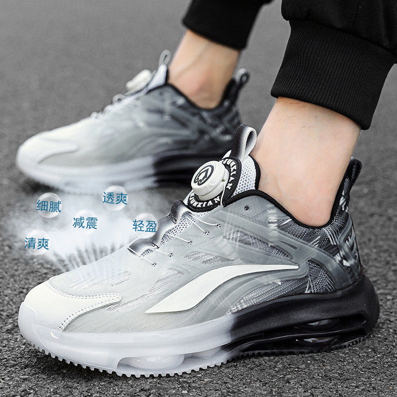 2025 New Rotary Buckle Sneakers for Men's Fashionable Breathable Mesh Designer Shoes Teenagers Sports Casual Shoes