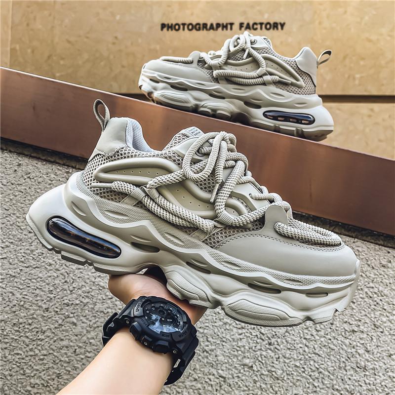 2025 New Thick-soled Sneakers for Men's Breathable Mesh Air Cushion Designer Shoes Sports Casual Shoes