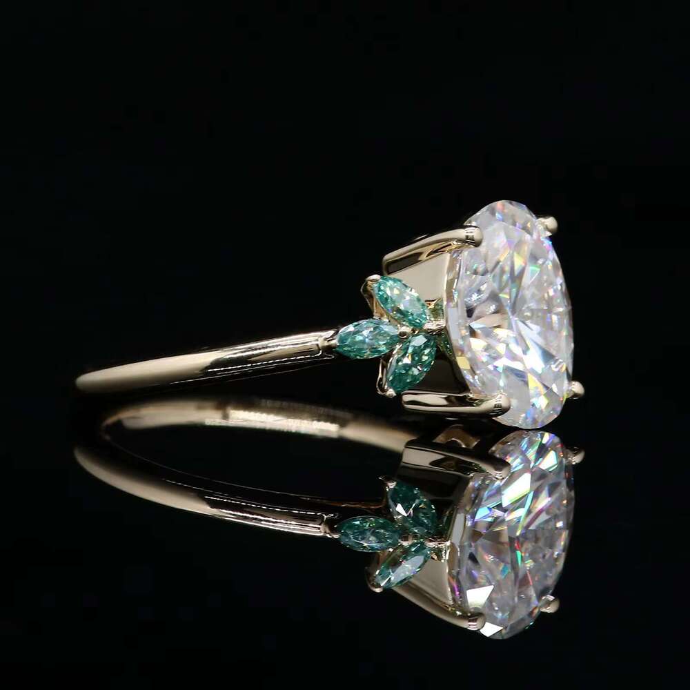 Oval Cut Def Vvs1 Quality Moissanite Dia Ring