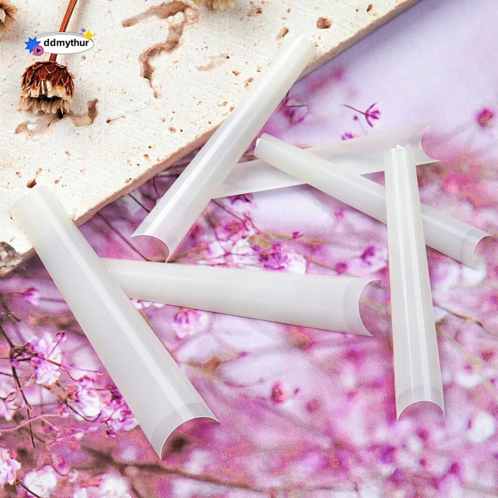 504pcs Extra Long Cowboy Flat Crop Professional Acrylic Art Tips Artificial French Half Cover Fashion Coffin False Nail ddmythur
