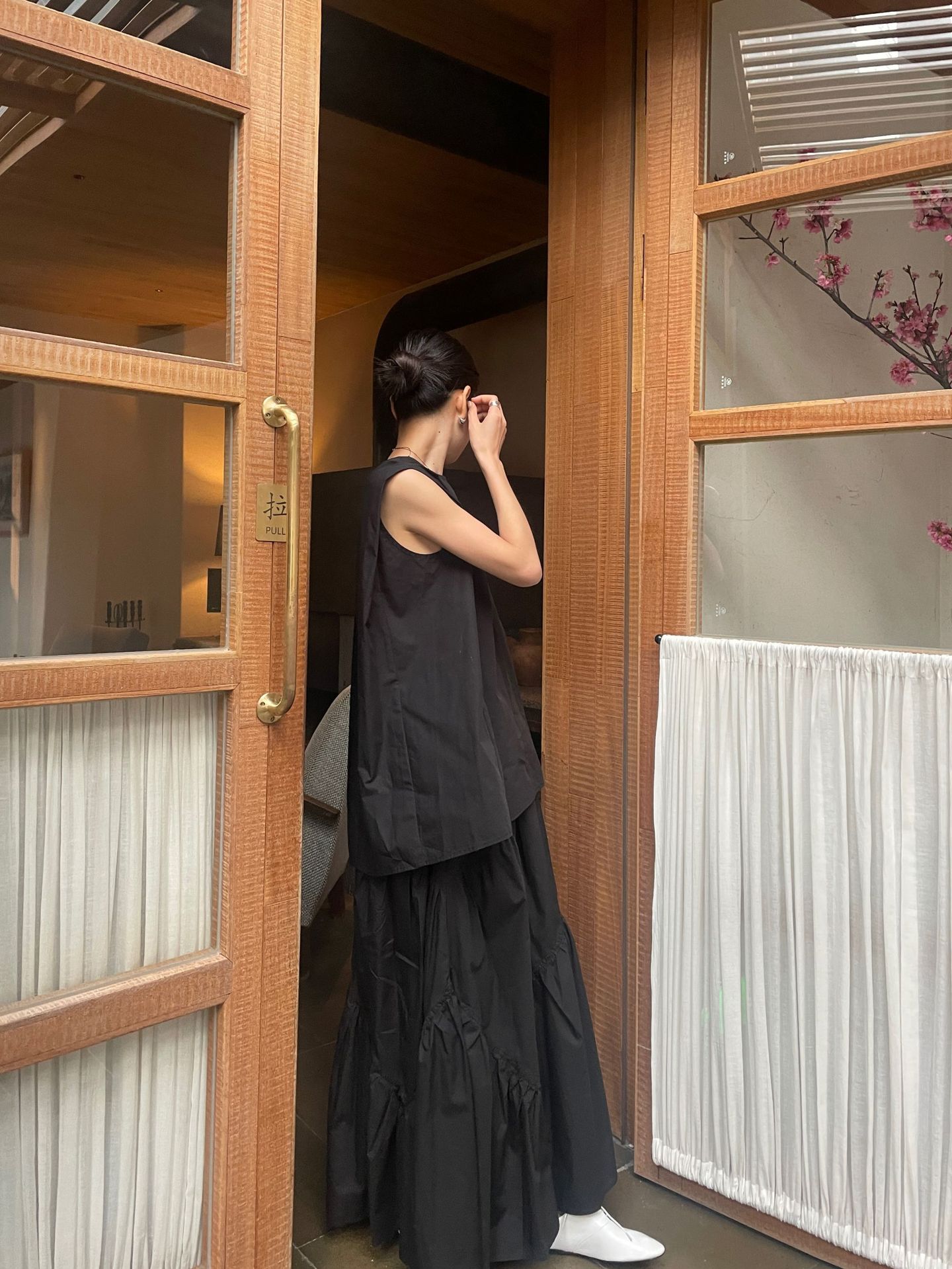 KO4170 New summer simple layered design elastic high waist skirt loose slim all-match casual holiday skirt