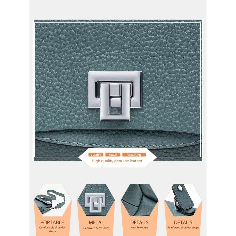 Zency Genuine Leather Top-Handle Bag For Women Simple Fashion Envelope Bags Brand Shoulder Handbag Female Small Crossbody