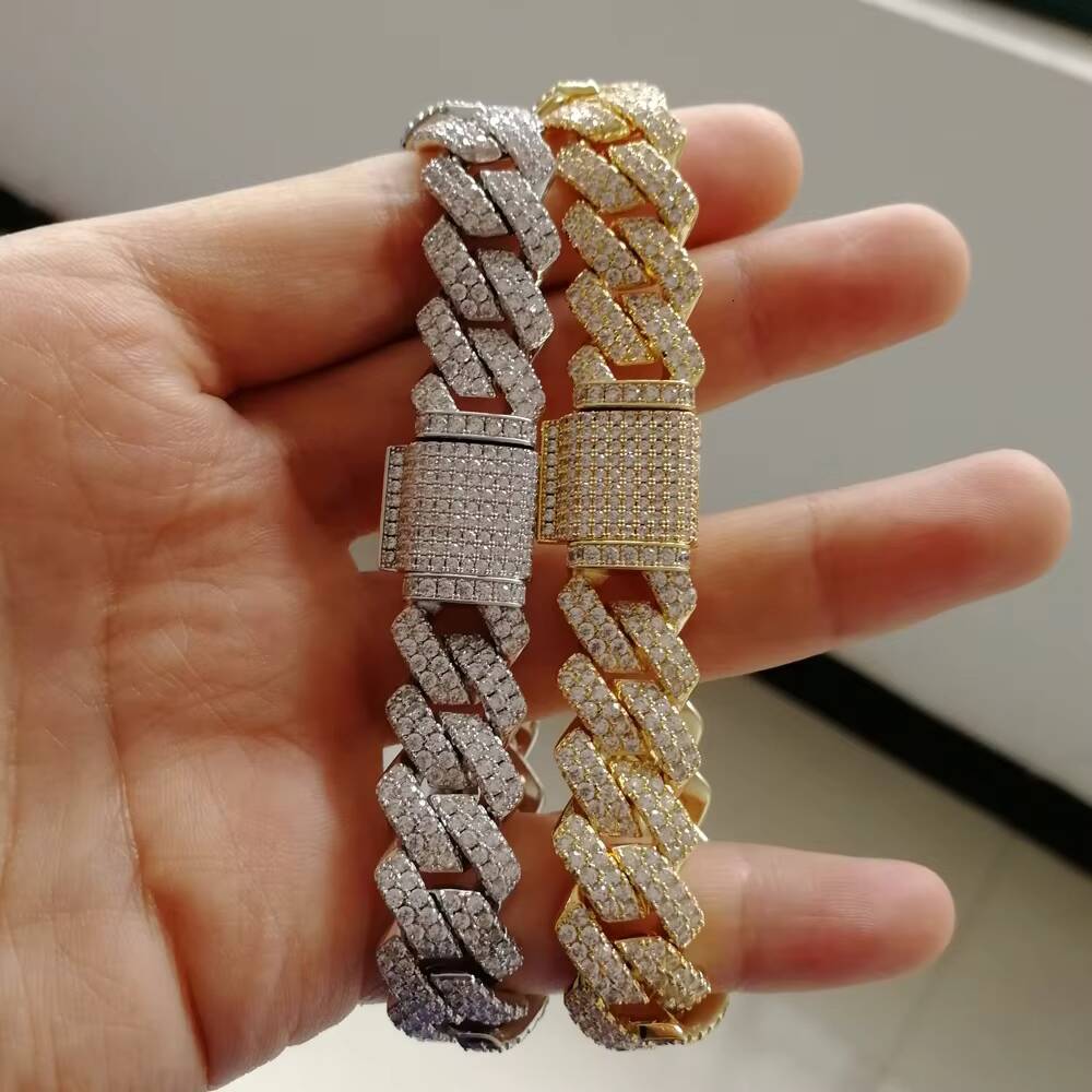 Zirconia Diamond Chunky Bracelet Women Hip Hop Fashion Tennis Bangles Jewelry Moissanite Cuban Bracelets for Men