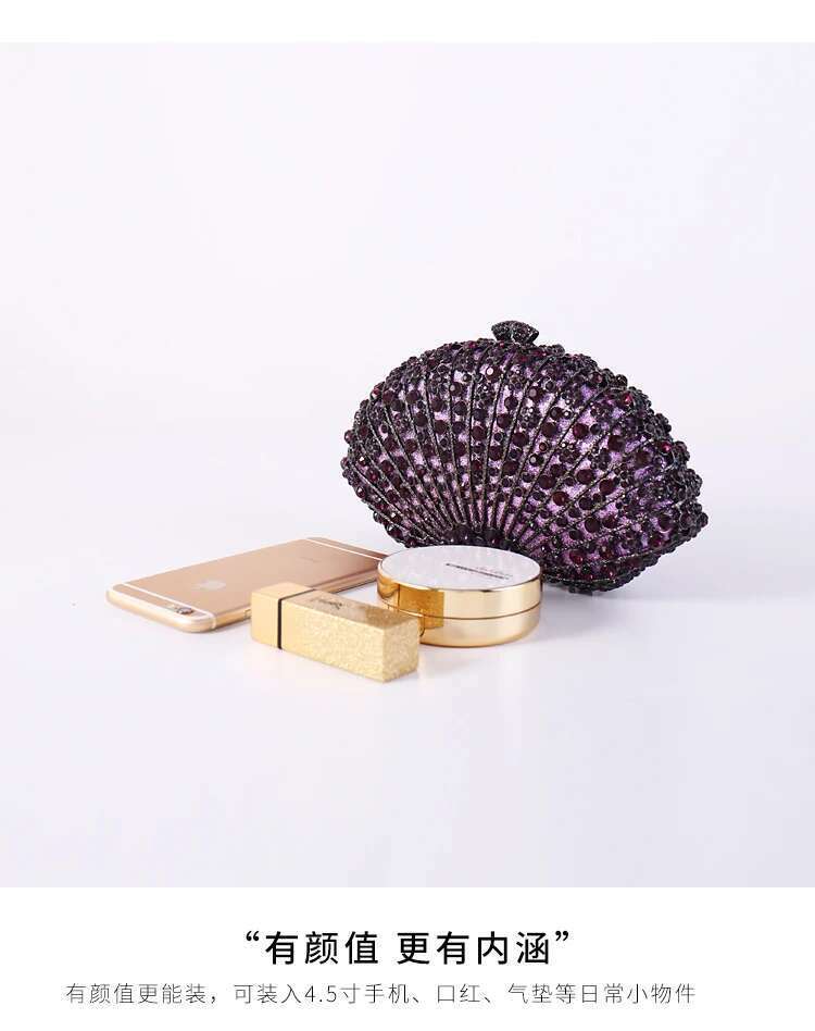 Purple Dia Elegant Clutch Minaudiere Bags Women Crystal Evening Bag Purses And Handbags Wedding Party Dinner Bolso Mujer