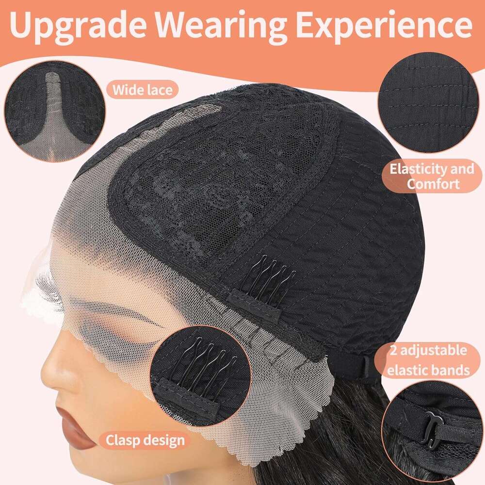 Seykiki Synthetic Front Wigs for Women Highlight Brown Mix Black Natural Wavy Glueless Ready to Wear 13x4x1 HD Lace Pre Plucked Middle Part Wig 26 Inc