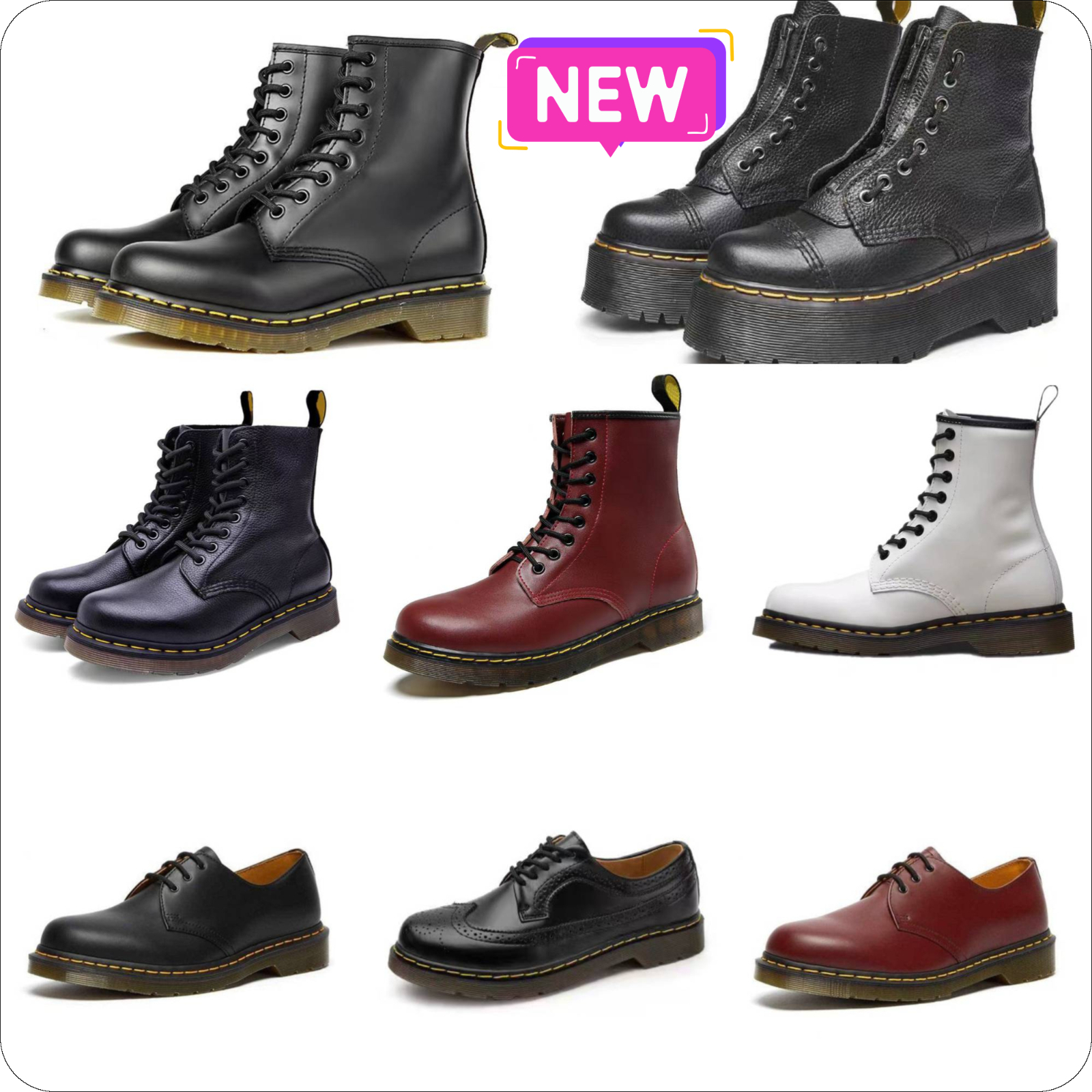 Designer Drbootiess High Vintage Martin Boots 1460 Bootsreal Leather Smooth Lace Up DRKSHDWs Boot Winter Marteen Men Women Ankle Mini Bootie Oxford Bottom Warm Shoe