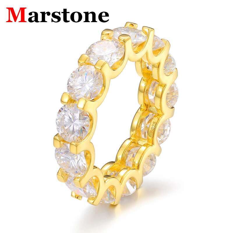 Full Moissanite 5MM Unisex Rings S925 Sterling Silver High Quality Exquisite Elegant Ring for Women Men