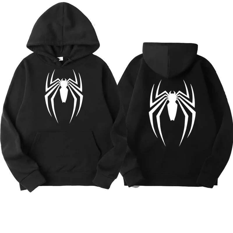 fashion New Street Fashion Spider Print Sweatshirt Fleece Ladies Casual Funny Loose Hoodie spiderman Men's clothing fashion clothing women