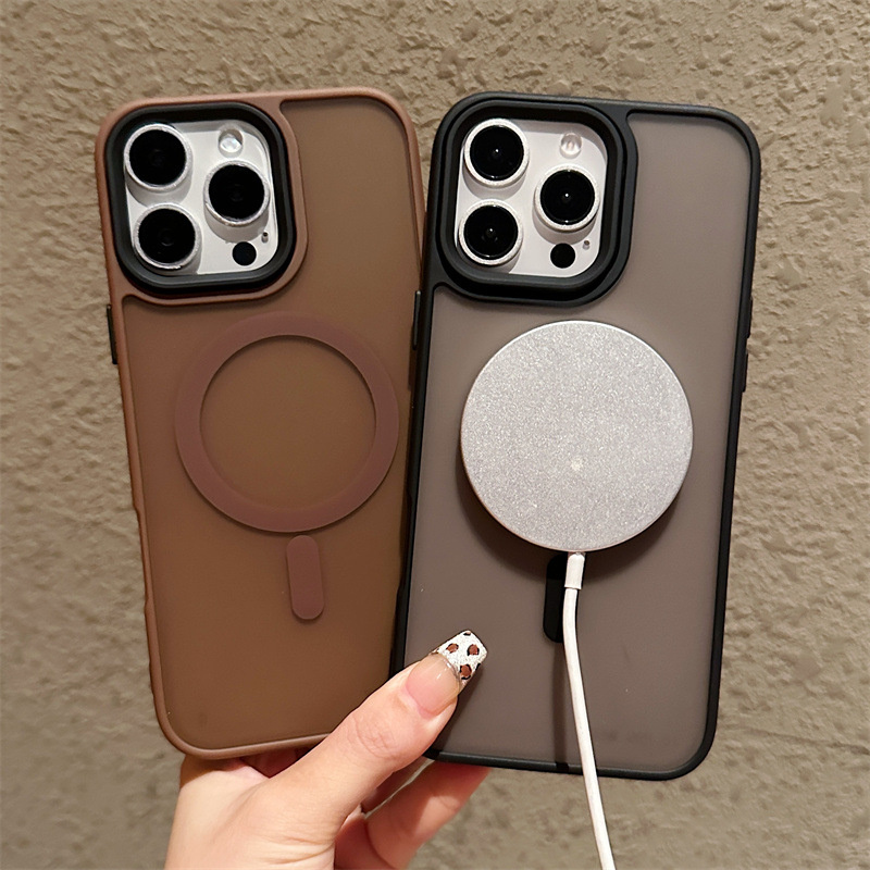 Matte Shockproof Armor for Magsafe Case For iPhone 16 15 14 Plus 13 12 11 Pro Max Wireless Charging Magnetic Hard PC Cover