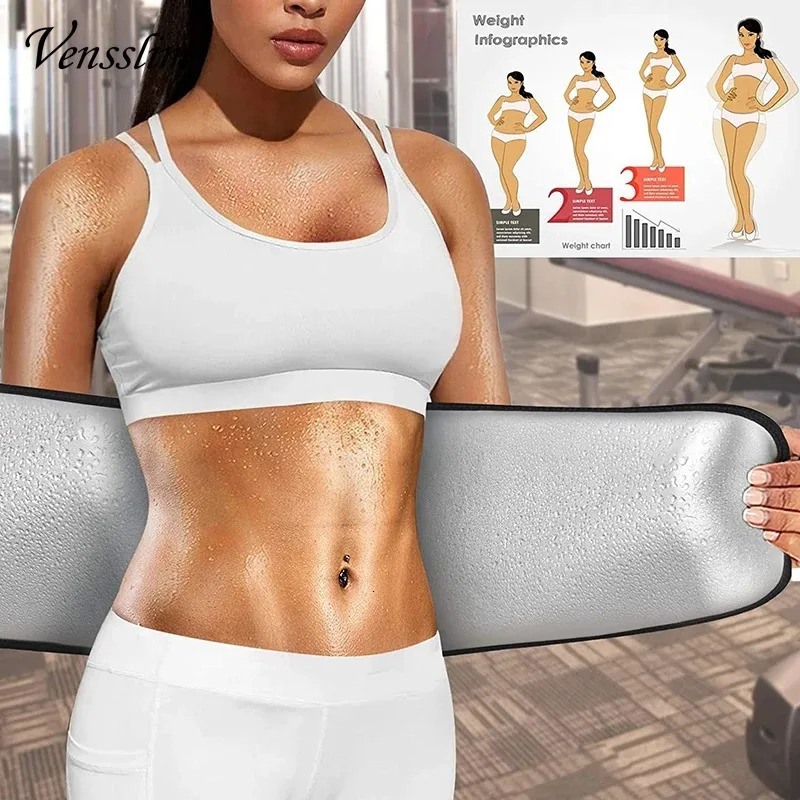 Venslim waist training belt for women abdominal trimming sauna sweat control wrinkles body shape exercise girls silver 250430