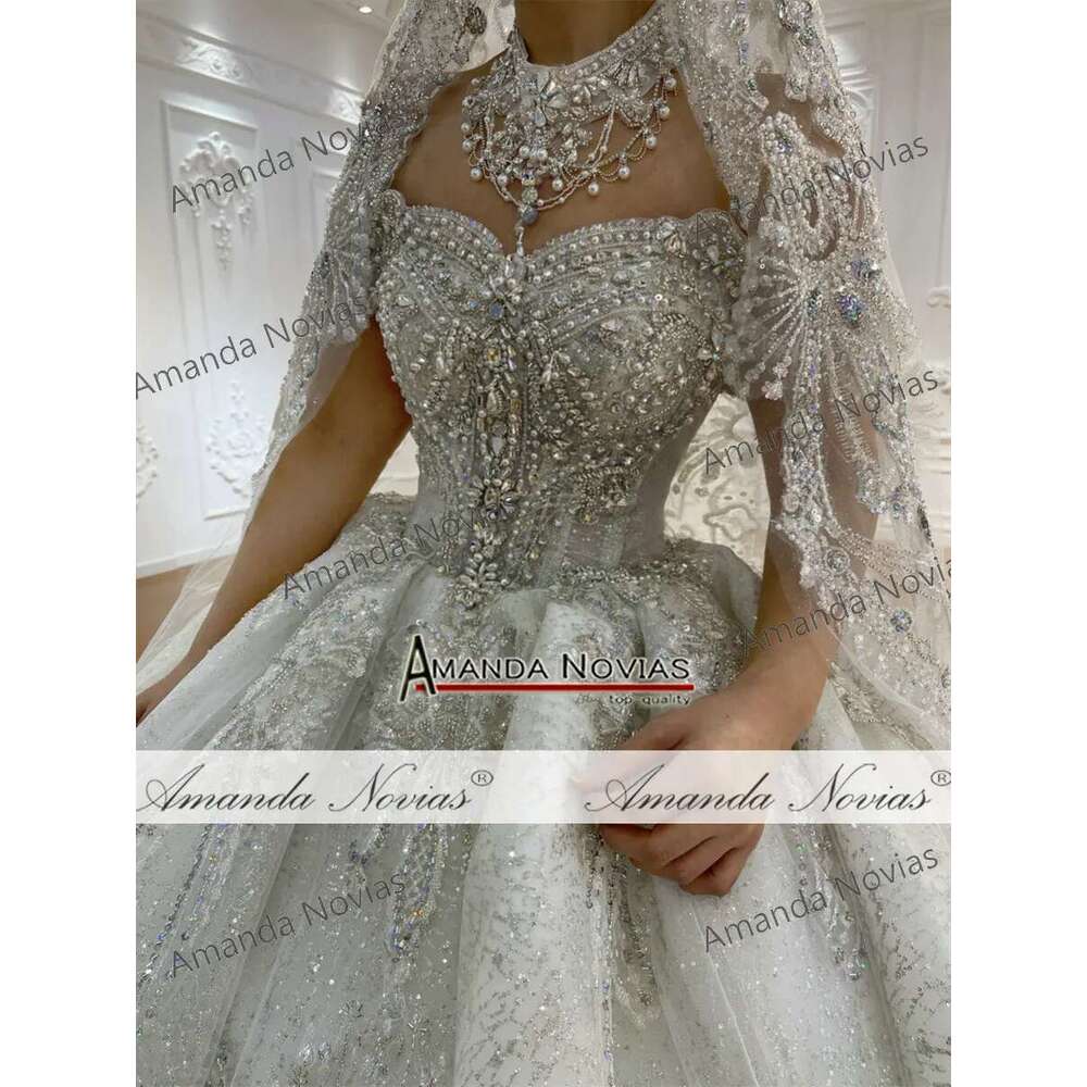 Customized Ns4923 Off The Shoulder Straps Beading Wedding Dress Real Photos 2025