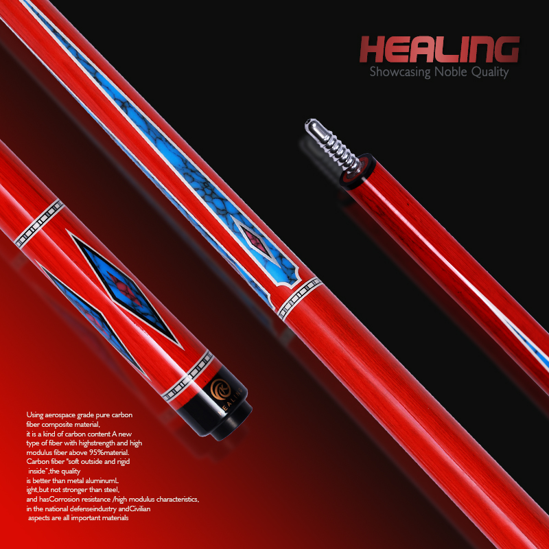 OKHEALING 1/2 Professioneller Billard-Stick, Carbon Carbon Fiber Billard Stick, 58in Pool-Queues, Billard-Stick, 12.9 mm Billard-Cue Tip