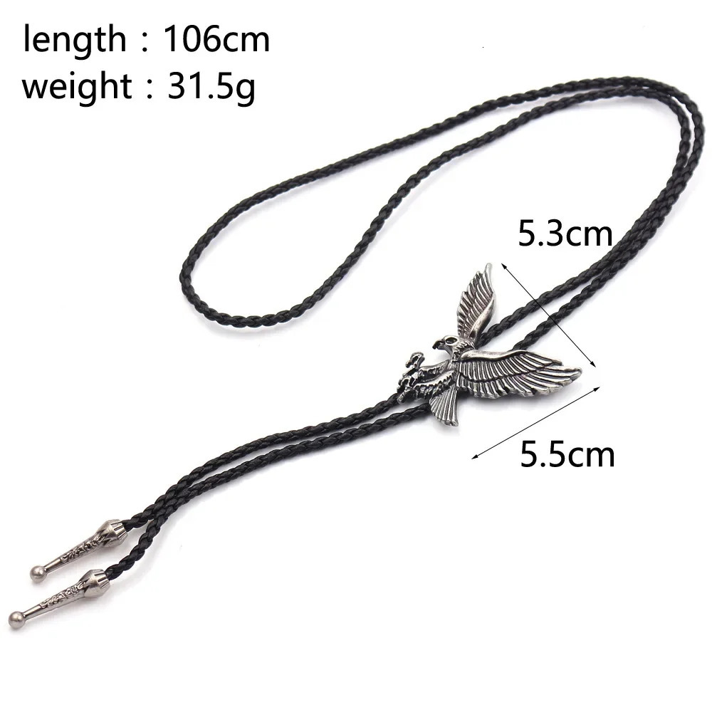 Fashion Bolo Tie Hand-knitted Leather Rope Long Sweater Chain Retro Camera Eagle Mask Necklace Wholesale Bow Tie 250430