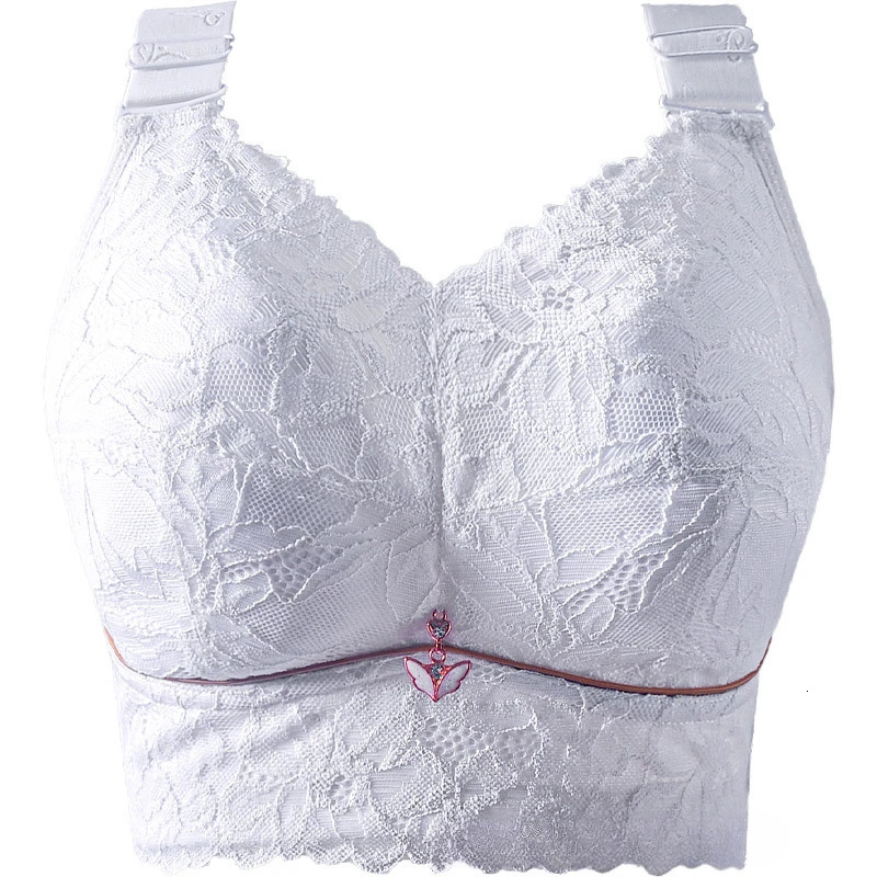 Plus size lightweight bra side support adjustable lace decoration wireless used for anti sagging and comfortable womens underwear 250430