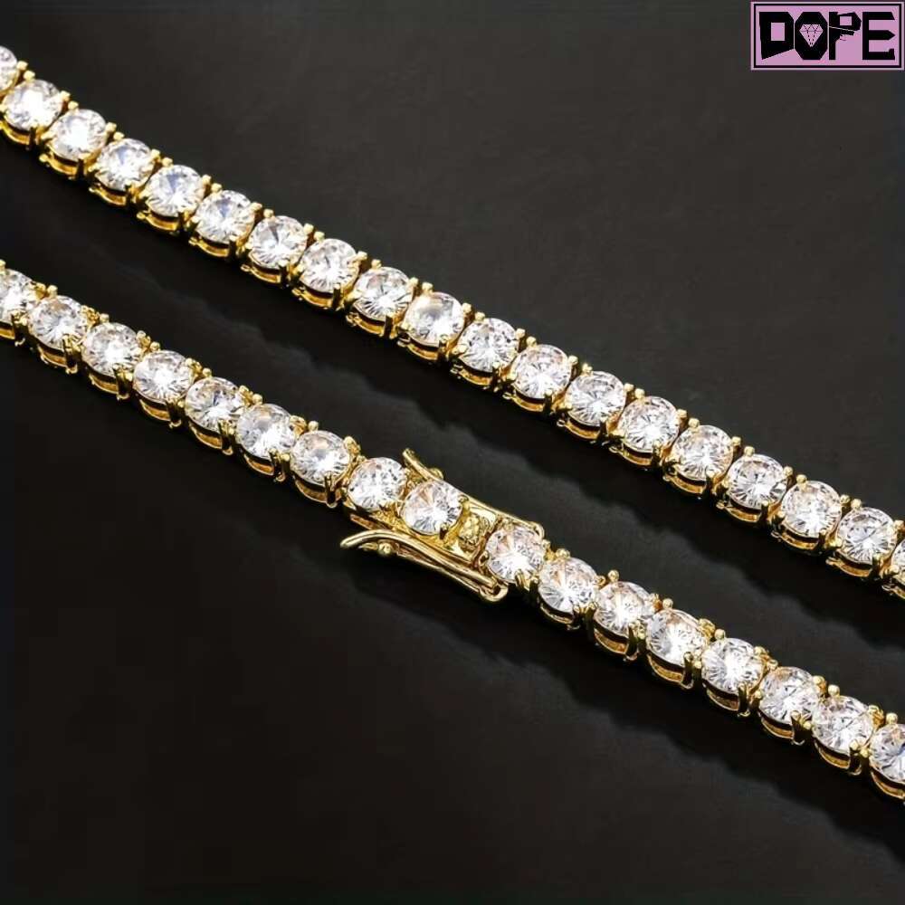 5mm Custom High Quality Tennis Chain 925 Sterling Silver 10K Gold Iced Out Moissanite Tennis Chain