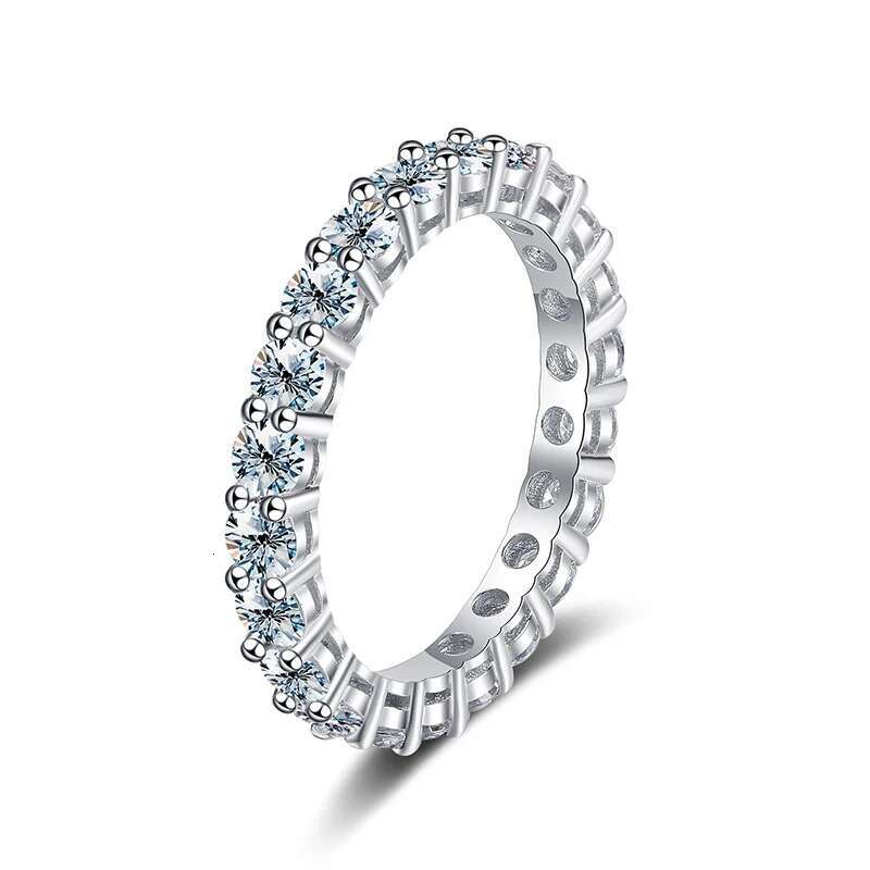 KNB 2.2ct-7ct D Color Moissanite Diamond Rings for Women Fine Jewelry 925 Sterling Sliver Eternity Band Wedding Engagement Ring
