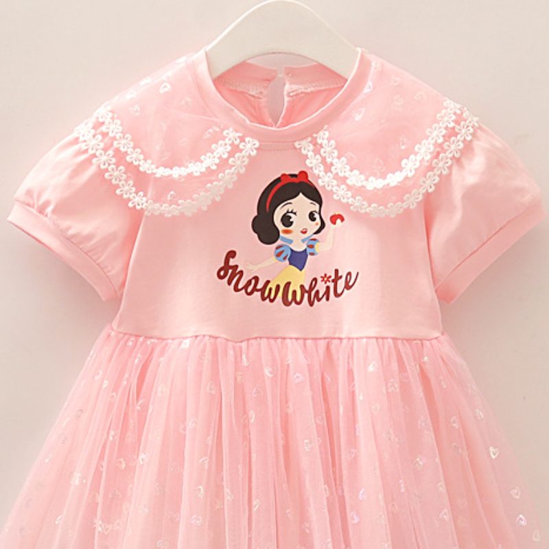 DISNEY kids designer clothes Princess Elsa Little girl's short-sleeved summer dress princess dress for toddlers baby's net and puffy dress