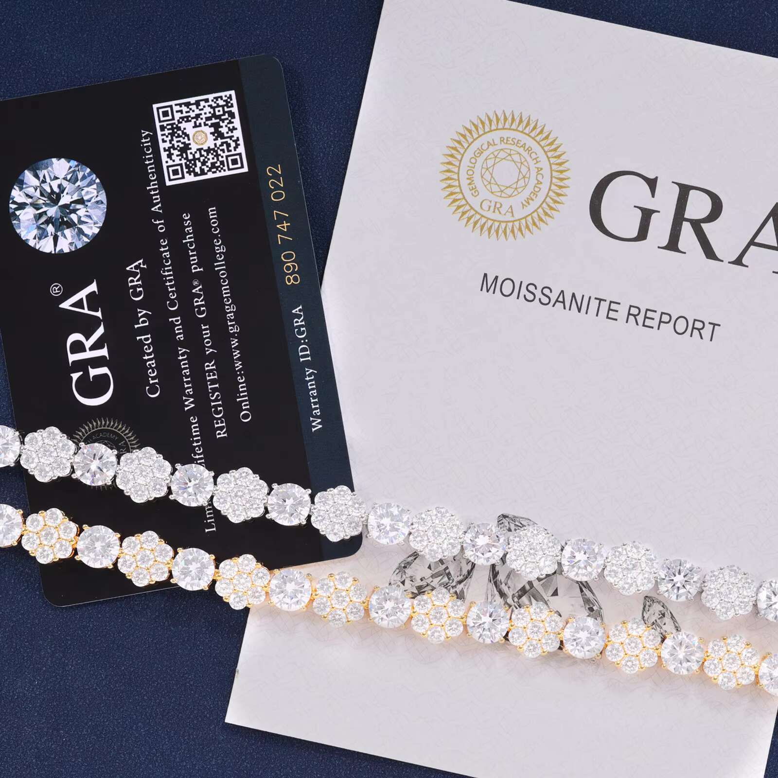 New Cluster Flower Design Bracelet 10mm Iced VVS D Moissanite Diamond Waterproof Tennis Chain Gold 925 Silver Men Womens Hip