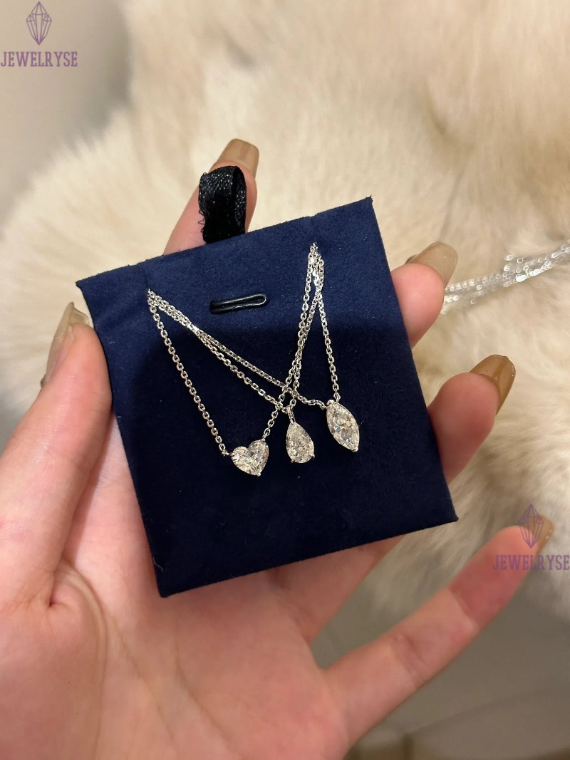 Classical Top Sell Jewelry Heart Pendant Solitaire 100% 925 Sterling Silver White Moissanite Diamond Gemstones Party Women Clavicle Necklace Gift