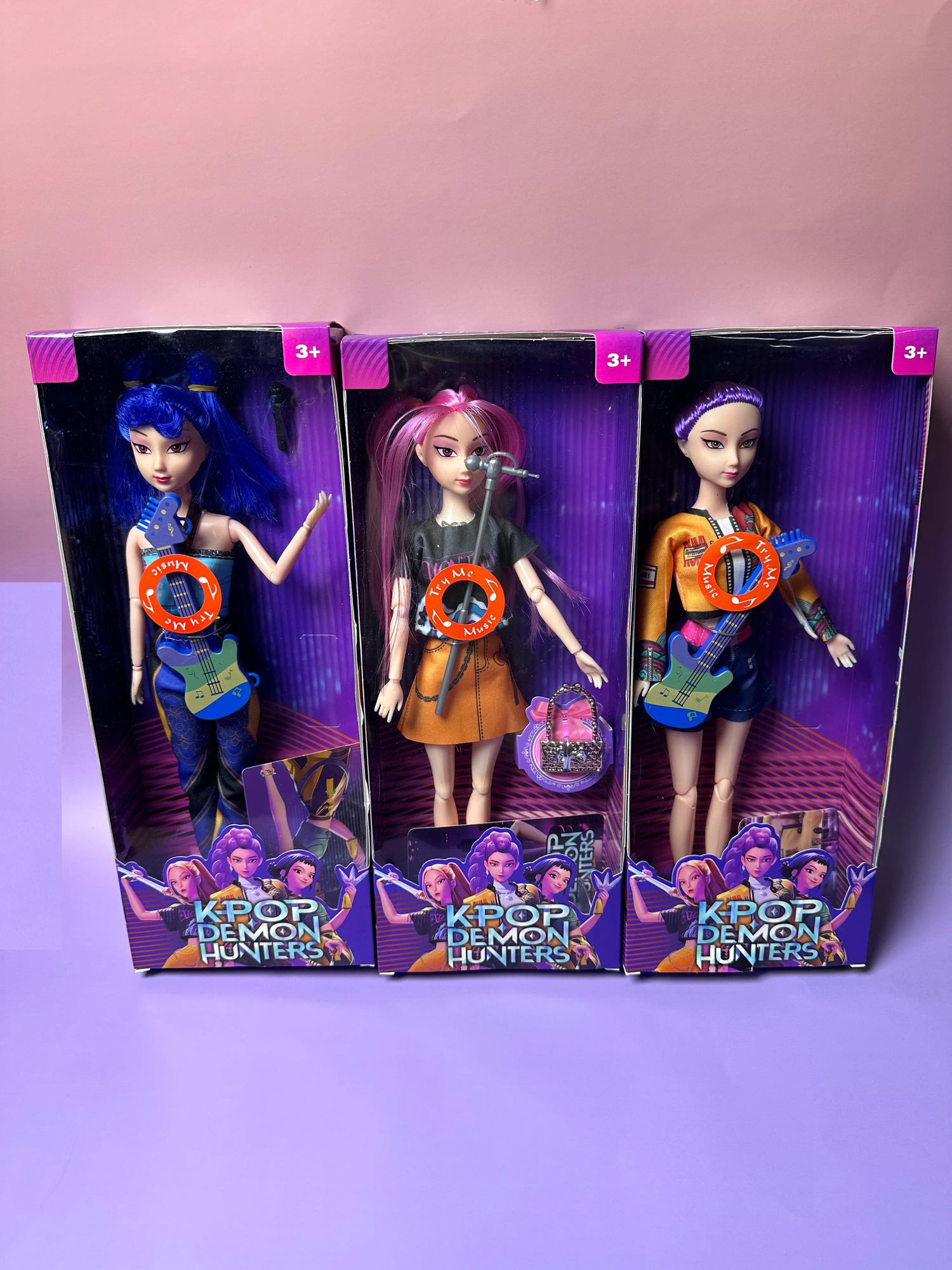 Kpop Demon Hunters 3-Pack Action Figure Dolls - Rumi Mira Zoey DIY Plastic Toys with Music Collectible Kpop Gift for Girls 3 251121