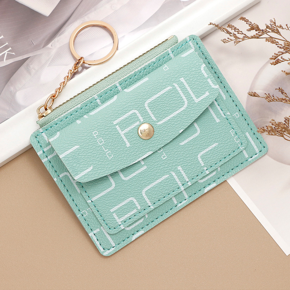 Designer Wallet Trendy Letter Printed Thin Portable Small Bag Wallet Coin Purse Keychain Holder Card Sleeve Luxury Wallet Key Pouch